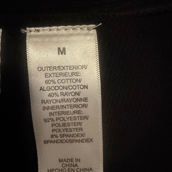 Alfred Dunner Black Cardigan sweater medium Animal Print 2 in 1 open front - Picture 8 of 8